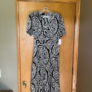 Croft & Barrow Black and White Puff Sleeve Sheath Dress